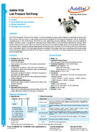 Thumbnail of document Data Sheet - 912A Low Pressure Test Pump